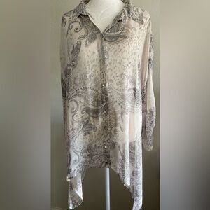 Women’s Large‎ Long Sleeved Sheer Blouse
